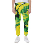 Yellow And Green Acid Melt Print Scuba Joggers