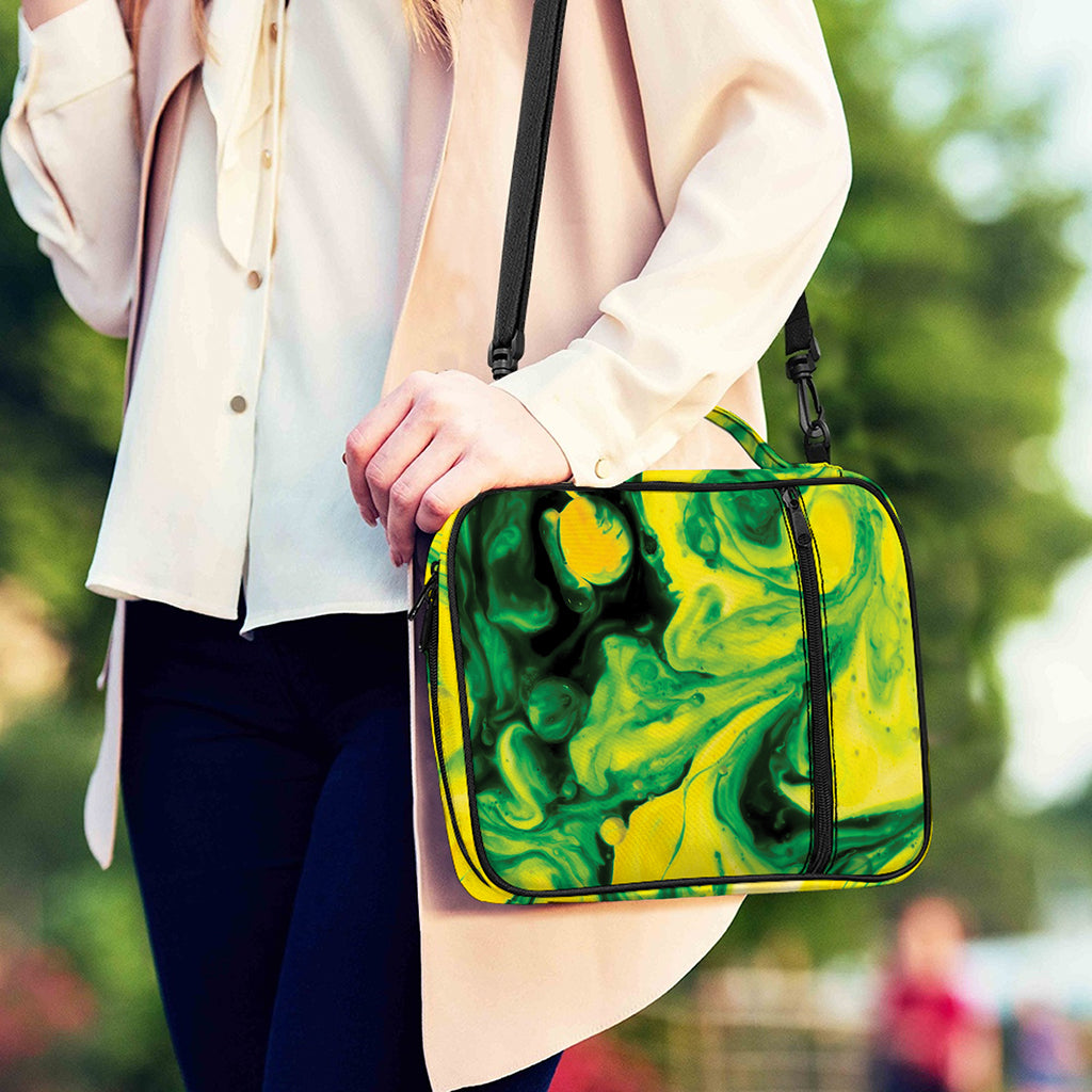 Yellow And Green Acid Melt Print Shoulder Strap Bible Bag