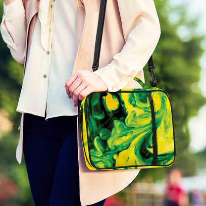 Yellow And Green Acid Melt Print Shoulder Strap Bible Bag