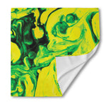 Yellow And Green Acid Melt Print Silk Bandana