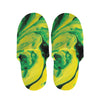 Yellow And Green Acid Melt Print Slippers