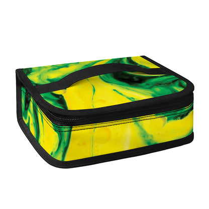 Yellow And Green Acid Melt Print Small Lunch Bag