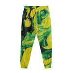 Yellow And Green Acid Melt Print Sweatpants