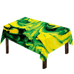 Yellow And Green Acid Melt Print Tablecloth