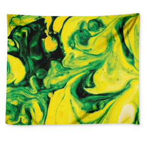 Yellow And Green Acid Melt Print Tapestry