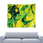 Yellow And Green Acid Melt Print Tapestry