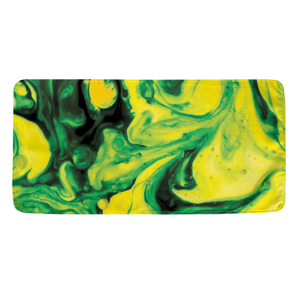 Yellow And Green Acid Melt Print Towel