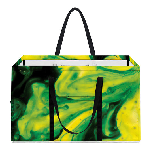 Yellow And Green Acid Melt Print Utility Tote Bag