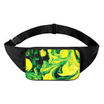 Yellow And Green Acid Melt Print Waist Bag