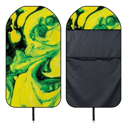 Yellow And Green Acid Melt Print Waterproof Car Seat Cover