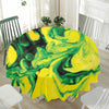 Yellow And Green Acid Melt Print Waterproof Round Tablecloth