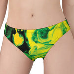 Yellow And Green Acid Melt Print Women's Panties