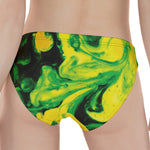 Yellow And Green Acid Melt Print Women's Panties