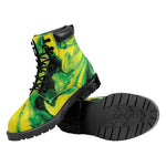 Yellow And Green Acid Melt Print Work Boots