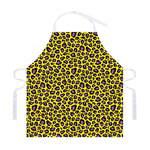 Yellow And Purple Leopard Pattern Print Adjustable Apron