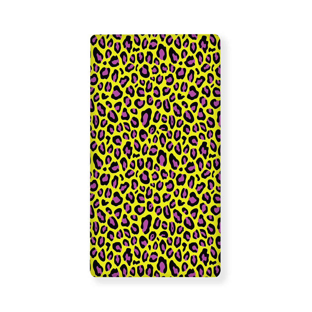 Yellow And Purple Leopard Pattern Print Baby Crib Sheet