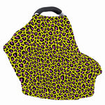 Yellow And Purple Leopard Pattern Print Baby Seat Cover