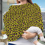 Yellow And Purple Leopard Pattern Print Baby Seat Cover