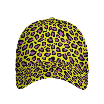 Yellow And Purple Leopard Pattern Print Baseball Cap