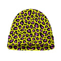 Yellow And Purple Leopard Pattern Print Beanie