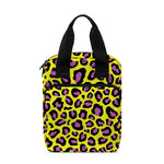 Yellow And Purple Leopard Pattern Print Bible Tote Bag