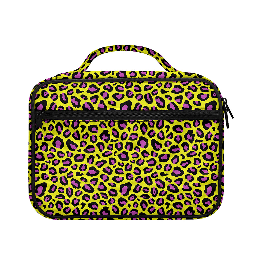 Yellow And Purple Leopard Pattern Print Briefcase Bible Bag