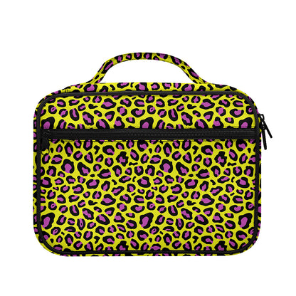 Yellow And Purple Leopard Pattern Print Briefcase Bible Bag