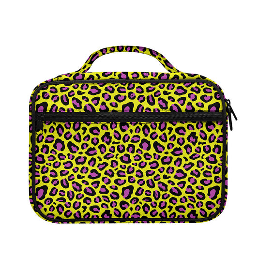 Yellow And Purple Leopard Pattern Print Briefcase Bible Bag