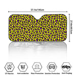 Yellow And Purple Leopard Pattern Print Car Windshield Sun Shade