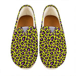 Yellow And Purple Leopard Pattern Print Casual Shoes