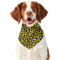 Yellow And Purple Leopard Pattern Print Dog Bandana