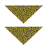 Yellow And Purple Leopard Pattern Print Dog Bandana