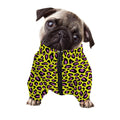 Yellow And Purple Leopard Pattern Print Dog Zip Up Jacket
