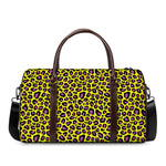 Yellow And Purple Leopard Pattern Print Duffle Bag