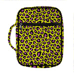 Yellow And Purple Leopard Pattern Print Front Pocket Bible Bag