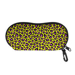 Yellow And Purple Leopard Pattern Print Glasses Case