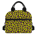 Yellow And Purple Leopard Pattern Print Insulated Lunch Bag