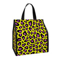 Yellow And Purple Leopard Pattern Print Insulated Lunch Tote