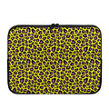 Yellow And Purple Leopard Pattern Print Laptop Sleeve