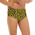 Yellow And Purple Leopard Pattern Print Men's Briefs