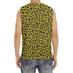 Yellow And Purple Leopard Pattern Print Men's Fitness Tank Top