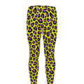 Yellow And Purple Leopard Pattern Print Men's Leggings