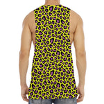 Yellow And Purple Leopard Pattern Print Men's Muscle Tank Top