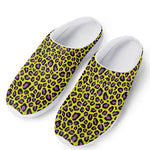 Yellow And Purple Leopard Pattern Print Mesh Casual Shoes