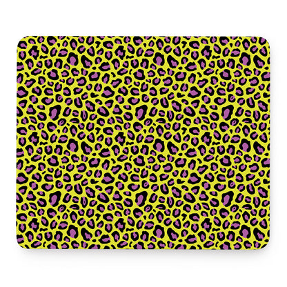 Yellow And Purple Leopard Pattern Print Mouse Pad