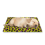 Yellow And Purple Leopard Pattern Print Pet Cooling Mat Cover