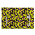 Yellow And Purple Leopard Pattern Print Placemat