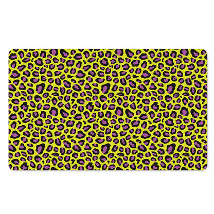 Yellow And Purple Leopard Pattern Print Polyester Doormat