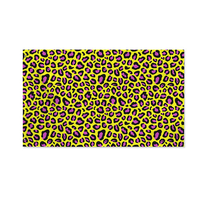 Yellow And Purple Leopard Pattern Print Polyester Flag