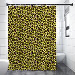 Yellow And Purple Leopard Pattern Print Premium Shower Curtain